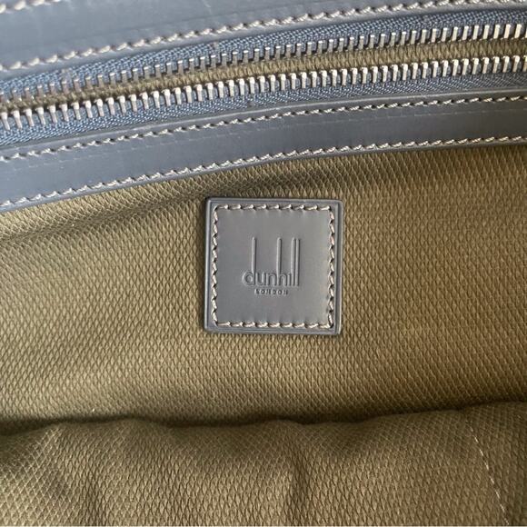 Dunhill Boston Tote Blue Leather Top Handle Work School Business Bag Tote - Picture 9 of 16